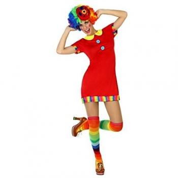 Atosa disfraz payasa mujer adulto vestido rojo XS