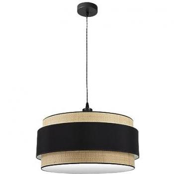 Lámpara Colgante Kandy 3 Luces E27 Diseño Moderno Natural/Negro 60x60 cm