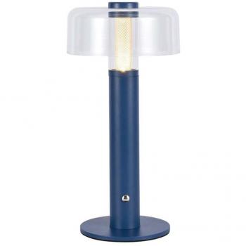 Lámpara de mesa LED recargable 1800mAh 100lm 3000K regulable touch Morandi azul y blanco