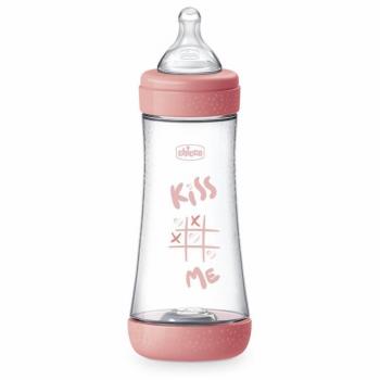 Chicco Perfect 5 Baby Bottle 4M+ Fast Flow Pink 300ml Silicone