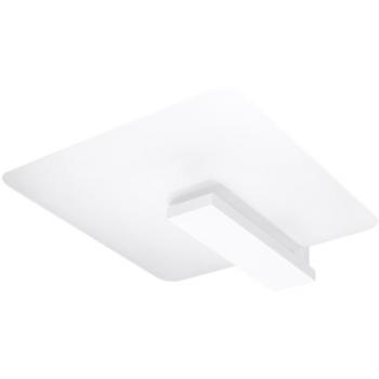 Lámpara de techo Lappo blanca, cuadrada, de madera, con dimensiones de 40 cm