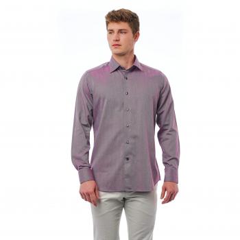Bagutta Burgundy Cotton Shirt - M, Casual Shirt, Male, Multicolor, Size: M, Regular Fit, Italian Collar