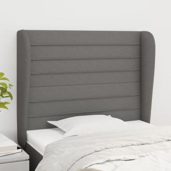 Cabecero de orejas en tela gris oscuro 103x23x118/128 cm