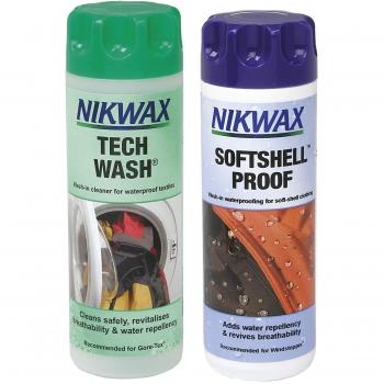 Nikwax Tech Wash/Softshell Proof Twin Pack Clean/Proof Value Pack - 0.15lt