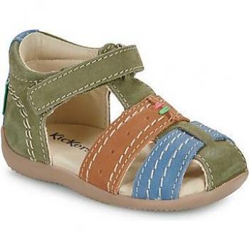 Sandalias de Niño KICKERS 785420-10 BIGBAZAR 203 KAKI FONCE MARR, Sandalias de piel Bigbazar 785420-10-203 KICKERS® para bebé caqui