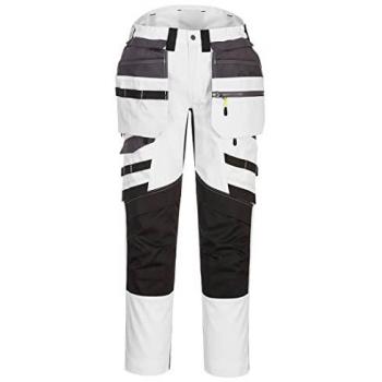 Pantalón Laboral Portwest DX4 Holster Blanco / Gris 34 31 con Bolsillos Desmontables