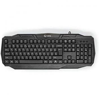 Teclado Gaming Nedis USB 2.0 QWERTY Internacional Negro con Retroiluminación y Teclas de Membrana