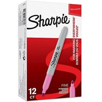 Sharpie Rotulador Permanente Fine Rosa - Caja de 12 Unidades