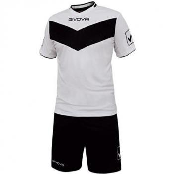 Givova, kit vittoria mc, blanco/negro, 4XS