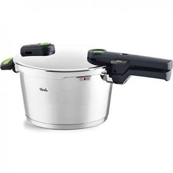 Fissler Vitaquick Green Olla a presión de 4,5 L y 22 cm de diámetro, acero inoxidable, 2 niveles de