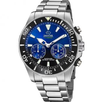 Reloj Híbrido Jaguar Connected J888/6 para Hombre con Correa de Acero Color Plata y Esfera Azul