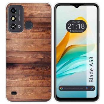 Funda Silicona ZTE Blade A53 Diseño Madera 02 con Dibujos