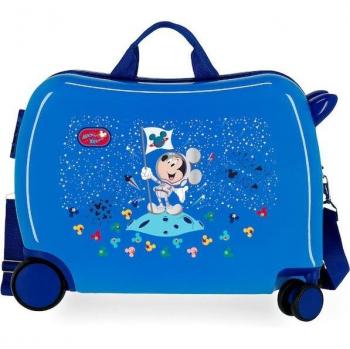 Disney Mickey On The Moon Maleta Infantil Rígida con 2 Ruedas Multidireccional Correpasillos de Cabina 34L Azul