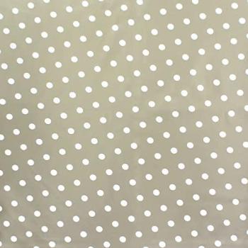 Mantel Hule Redondo Impermeable Antimanchas Topos Beige Ø140 cm para Uso Interior y Exterior