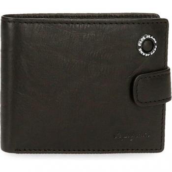 Cartera de hombre Pepe Jeans Badge de piel color negro con cierre de clic