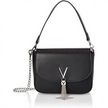 Valentino Divina Black Shoulder Bag with Chain Details, 23x17x8cm