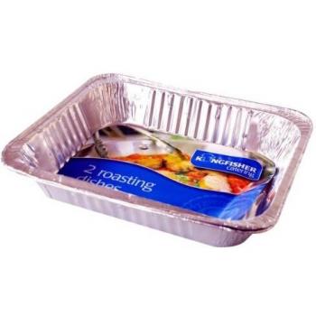 Kingfisher Foil Roasting Trays, Silver, Large, Pack of 2