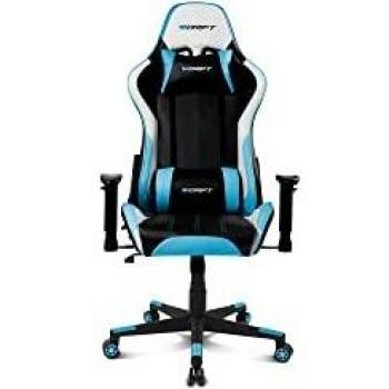 Drift DR175BLUE- Silla Gaming Profesional, Polipiel, reposabrazos Ajustables 2D, Piston Clase 4, giratoria, Mecanismo de Mariposa, cojin Lumbar y Cervical, Negro/Blanca/Azul