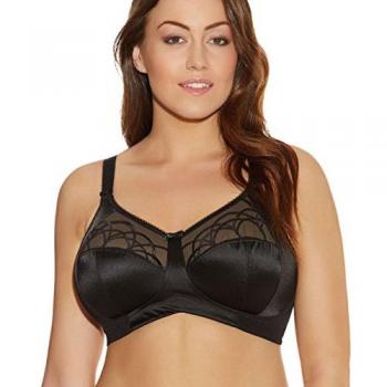 Elomi Cate Non-Wired Soft Bra - Black Lace, Size 46B