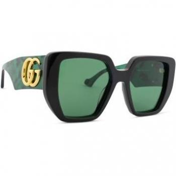 Gucci GG0956S 001 54 Stylish Sunglasses, Green unisex, Size: ONE SIZE, Square Womens Black And Green Swirl, Female, Black, Size: 54 MM
