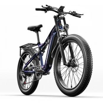 Bicicleta eléctrica Shengmilo MX06 Fat Tire, motor 48V 1000W con batería de litio 48V 17.5Ah, bicicleta de montaña SHIMANO de 7 velocidades