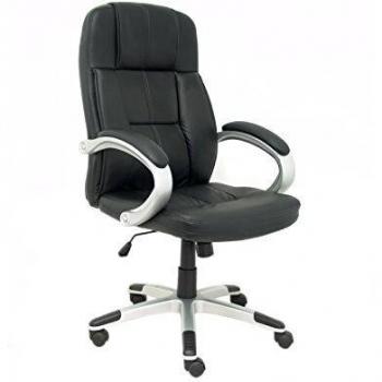 Piqueras y Crespo SILLN TOBARRA SIMILPIEL Negro Sillón de dirección, Madera, One Size