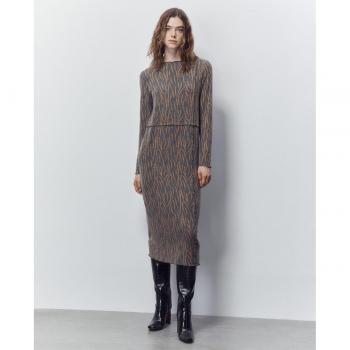 Sfera - Vestido soft estampado con diseño floral, tejido suave, corte fluido, manga corta y escote redondo
