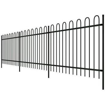 vidaXL Verja de Acero con Punta ovalda, Negra de 120 cm