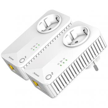 Kit Adaptador Powerline STRONG 500 Mbps con Toma de Corriente y Ethernet (2 Piezas)