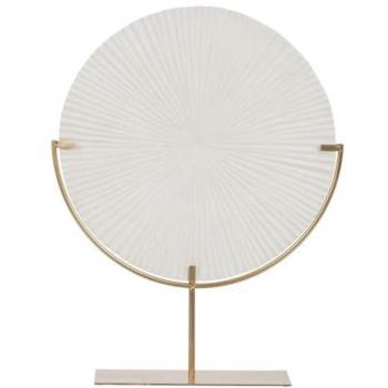Figura Decorativa Blanco Dorado Círculo 45 x 10 x 57 cm