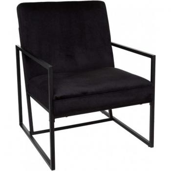 Sillón de Terciopelo Negro Atmosphera - Diseño Elegante y Comodidad Asegurada