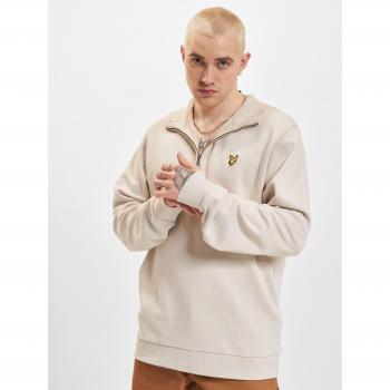 Sudadera Lyle & Scott Beige con Cierre Cuarto de Cremallera