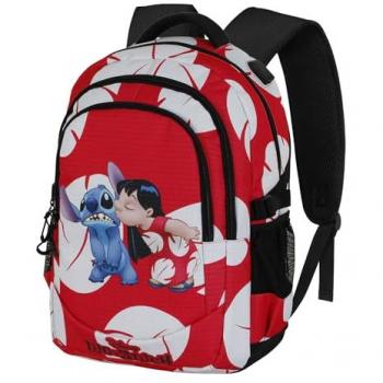 Mochila Running Plus Lilo y Stitch Kiss Disney, 34 x 46 cm, Capacidad 32 L, Color Rojo