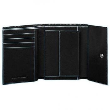 Piquadro Blue Square Monedero, 0.65 Liters, Negro