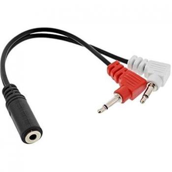 Adaptador de Auriculares para Avión InLine® - Cable de Audio 0,15m con 2x Conectores 3,5mm Macho a 3,5mm Hembra
