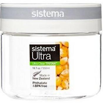 SistemaTritan Ultra colección redonda, diseño de contenedor, color blanco/grey-p, plástico, White/Grey, 550 ml