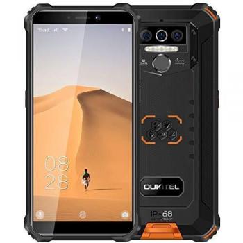 4G Teléfono Móvil Resistente 2020 OUKITEL WP5, Batería de 8000 mAh, Smartphone Impermeable IP6, 4 Luces de Flash LED, MTK6761 4GB + 32GB, 13MP + 2MP + 2MP, Android 9.0, Reconocimiento Facial Naranja
