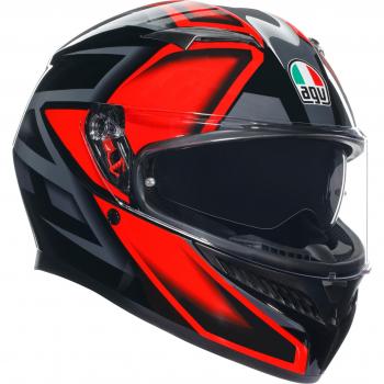 AGV K3 Compound Casco Integral Negro Rojo Talla 2XL