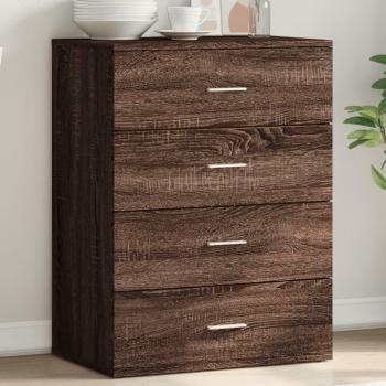 Aparador de madera de ingeniería marrón roble 60x39x80 cm, mueble de almacenaje para salón, buffet, armario auxiliar y armario de almacenamiento