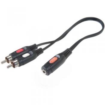 Cable Vivanco 2RCA Macho a Hembra 3.5mm, 20cm, Modelo 41043
