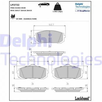 Pastillas de freno DELPHI LP3732