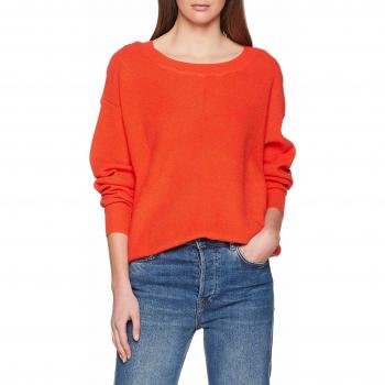 Vila Clothes Visally Knit L/s Top TB, suéter para Mujer, Naranja Cherry Tomato, 36