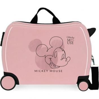 Disney Mickey Outline Maleta Infantil Correpasillos 2 Ruedas Multidirección Rígida Rosa con Capacidad de 34L