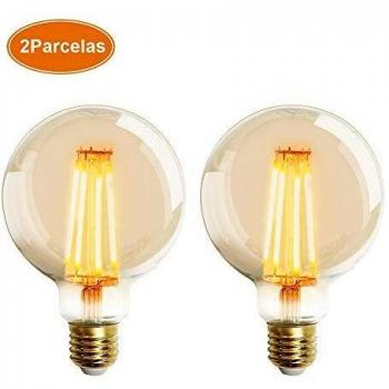 Extrastar Bombilla Edison Vintage 4W equivalente a 40W LED Retro Decorativa Bombillas Lamparas Blanco Cálido 2700K 400LM G95 E27 Antigua Lámpara Bulbo Filamento No regulable - 2 unidades