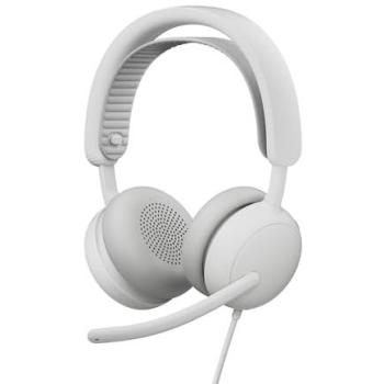 Auriculares Logitech Zone Wireless 2 ES - Inalámbricos Bluetooth 5.3 con Cancelación Activa de Ruido (ANC), micrófono optimizado para Teams, USB-C, color blanco roto
