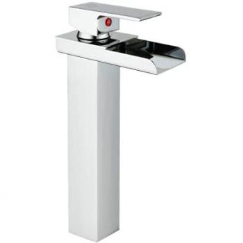 Grifo Lavabo Monomando Perla Alto Efecto Cascada con Cartucho Cerámico