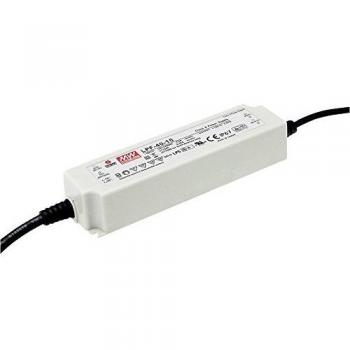 Transformador LED Mean Well LPF-40-24, 40W, 24V DC, 1.67A, Tensión constante, Corriente constante, No regulable, IP67