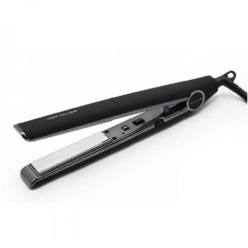 Plancha de pelo Profesional Corioliss C1 Black Soft Touch Chrome con acabado suave, tecnología de titanio y diseño elegante