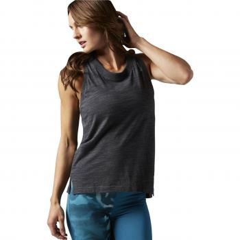 Reebok El Marble Tank Camiseta de Tirantes, Mujer, Negro