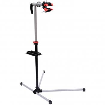 HOMCOM Soporte de Reparación Portátil Caballete de Bicicleta para Hogar con Altura Ajustable 109-180 cm Giratorio 360° Bandeja de Herramientas Hasta 30 kg 100x66x180 cm Negro